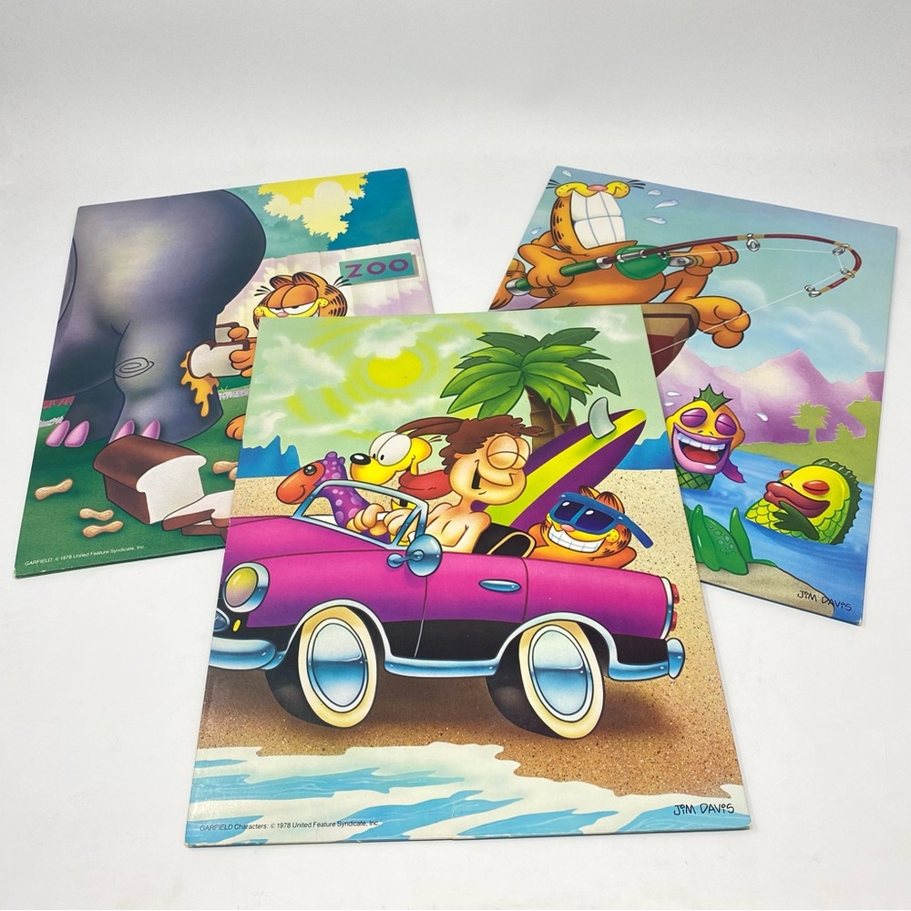 Vintage Garfield and Odie Pocket School Folders 1978 Mead